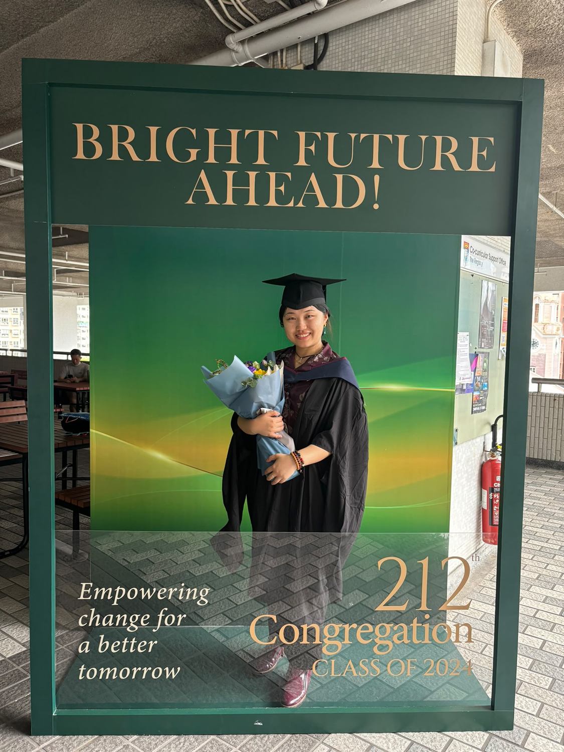 Zhixuan Li in cap and gown at the HKU 212th Congregation, Class of 2024
