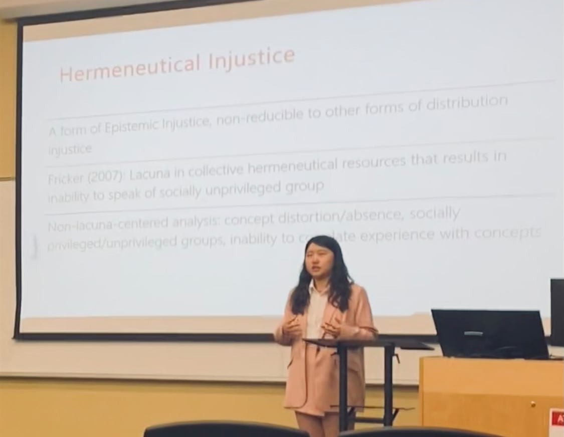 Zhixuan Li presenting at the 18th Annual Suncoast Graduate Philosophy Conference, University of South Florida
